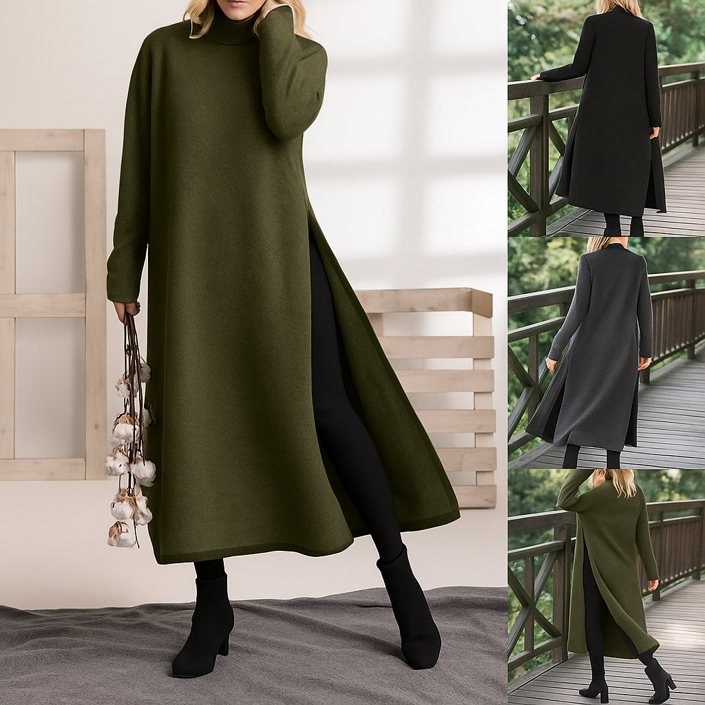 Oversized gebreide kanten jurk