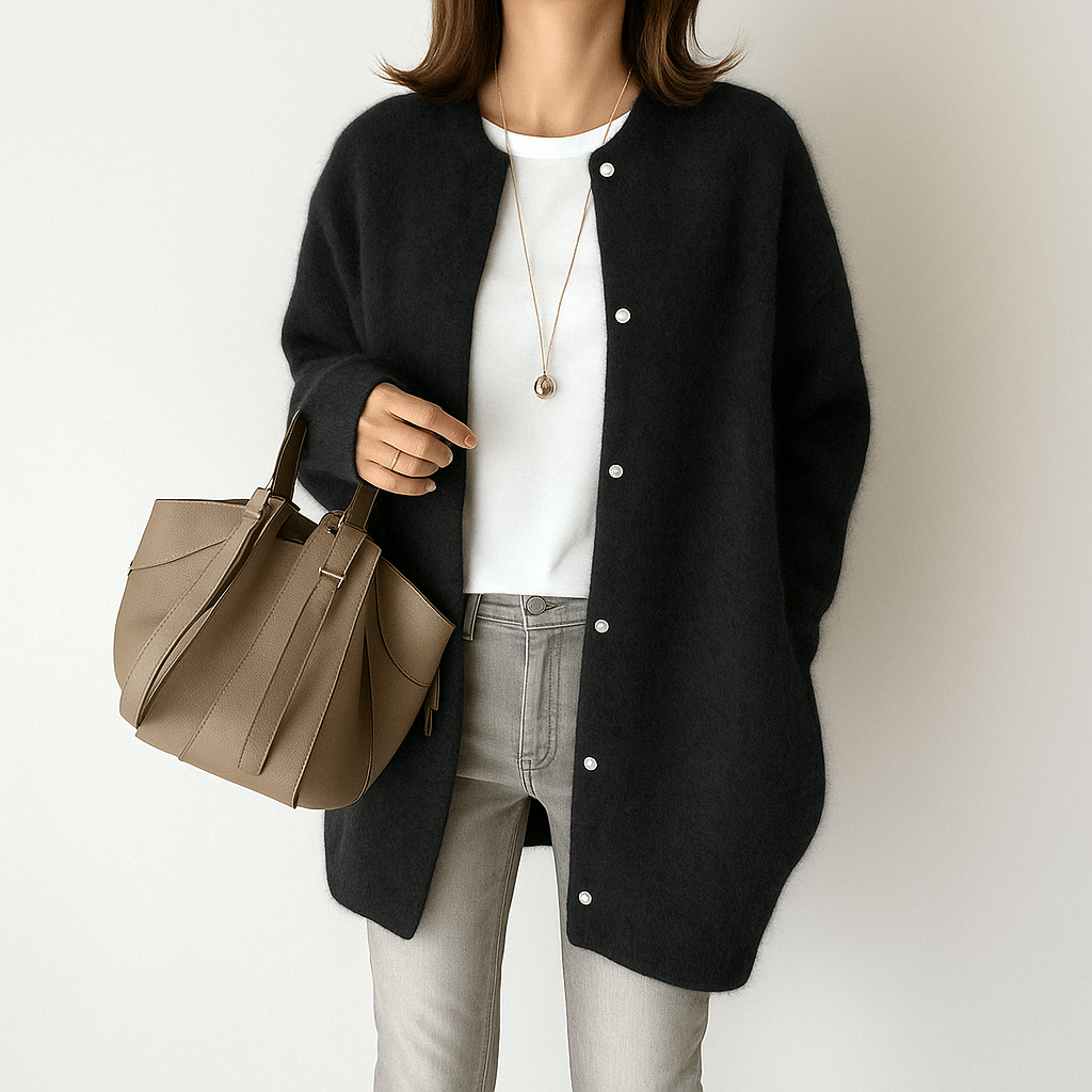Afslankend oversized jack met losse pasvorm