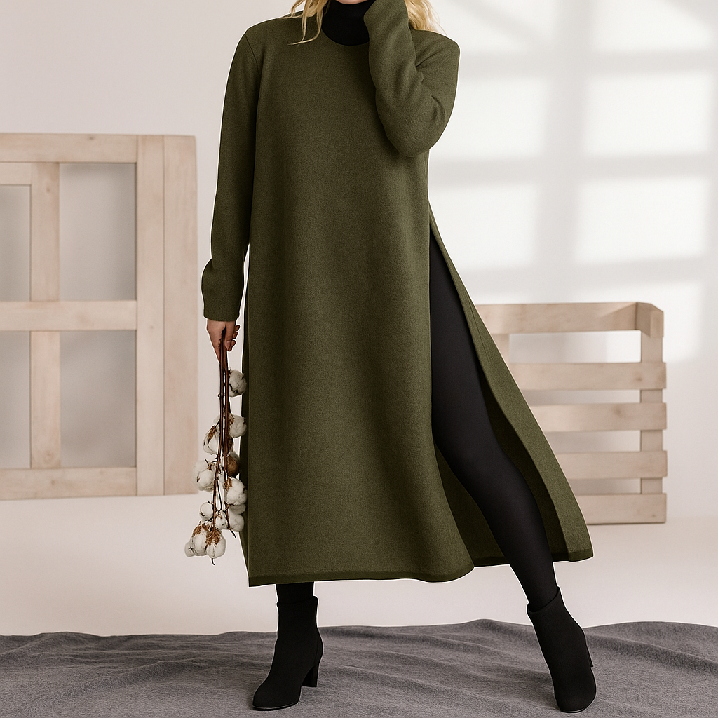 Oversized gebreide kanten jurk