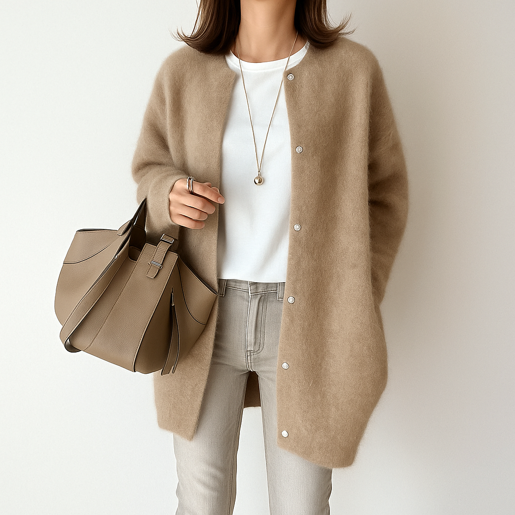 Afslankend oversized jack met losse pasvorm